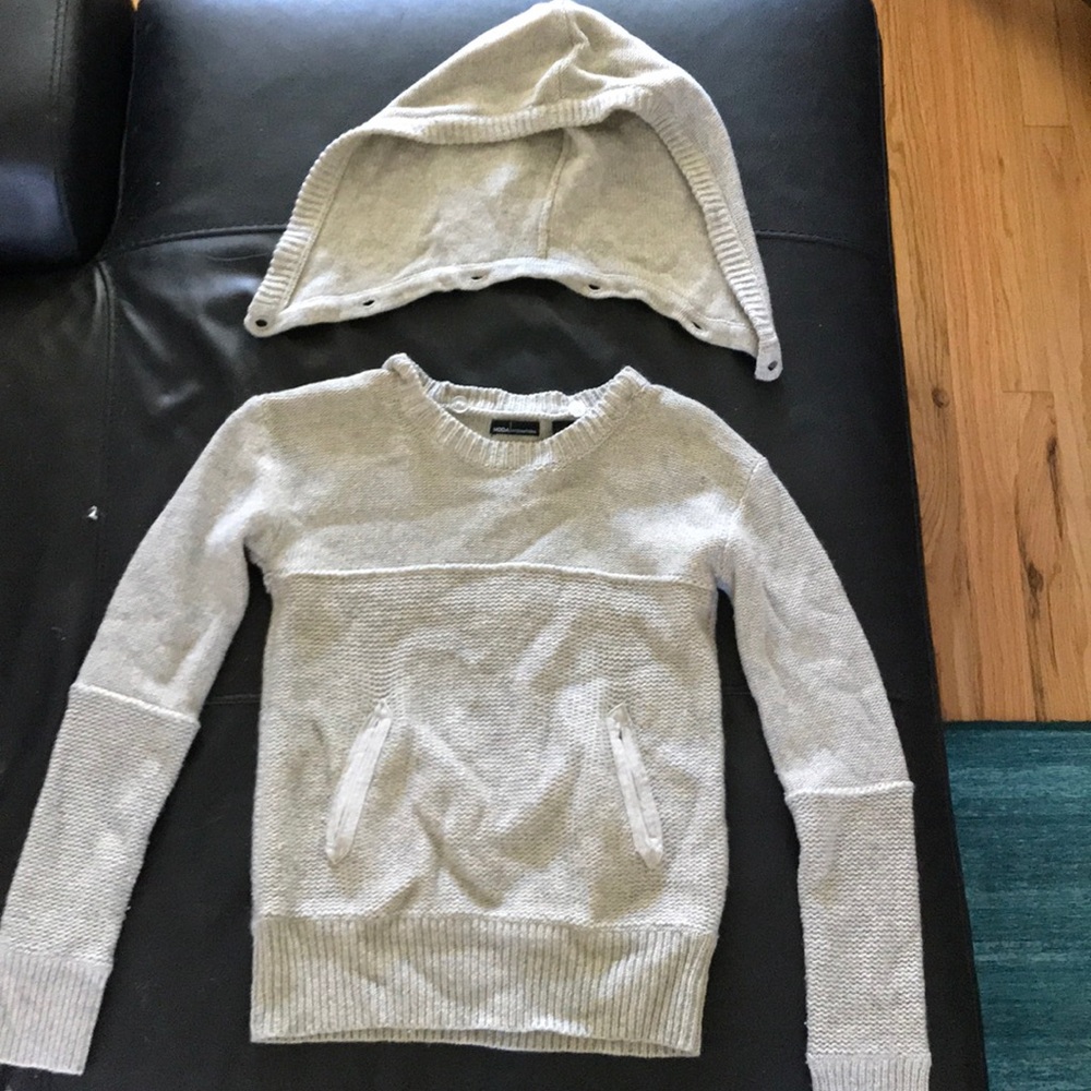 Sweater with removable hoodie